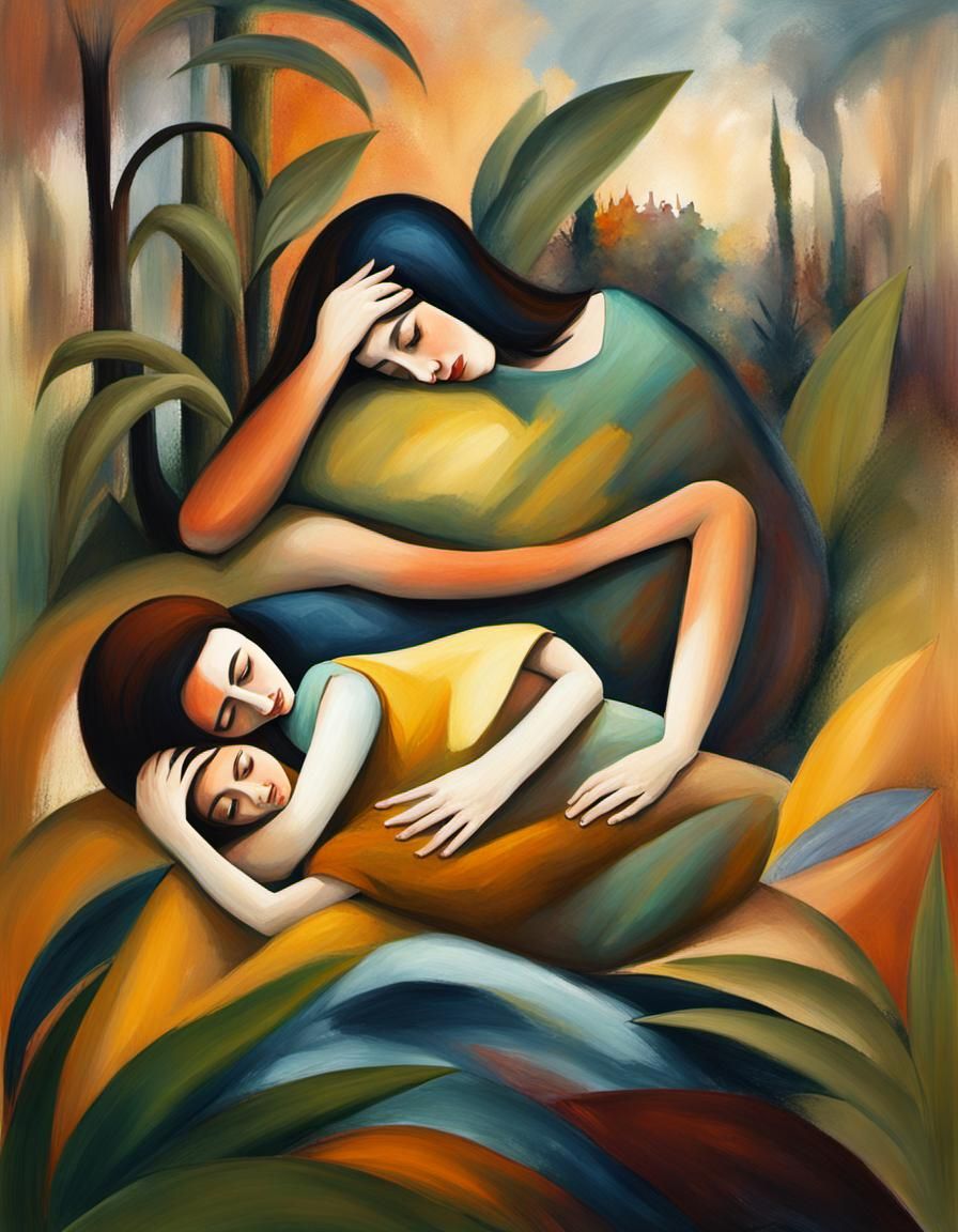 Jungle Canvas: Magical Realism Painting of Woman