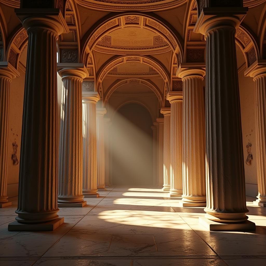 Hellenistic Philosophers in Hyperrealistic 3D Scene