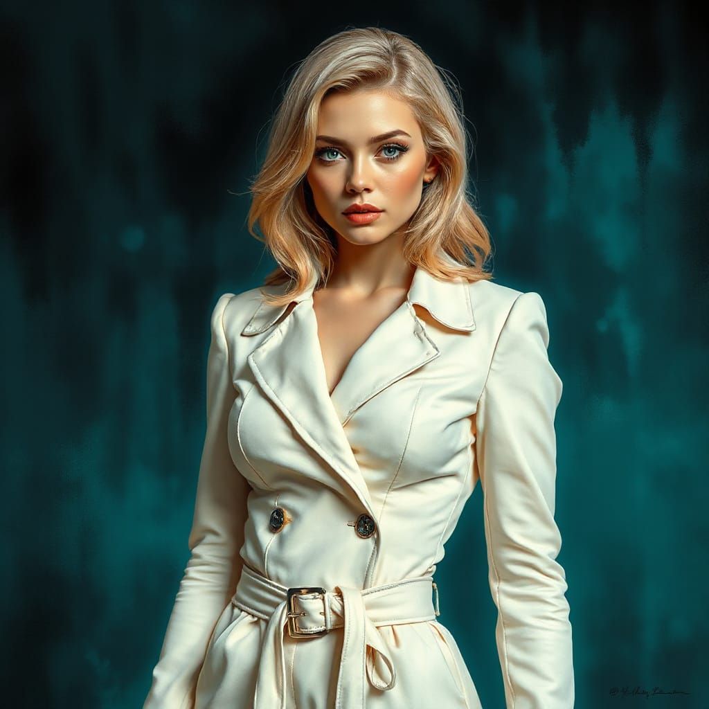 Surreal Portrait of a Blonde Woman in Dramatic Chiaroscuro