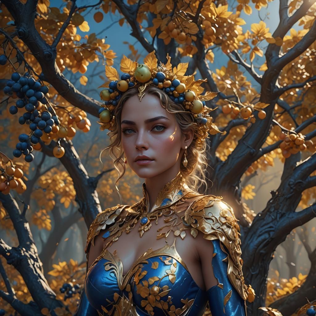 Beautiful Woman in Golden Light: Fantasy Concept Art
