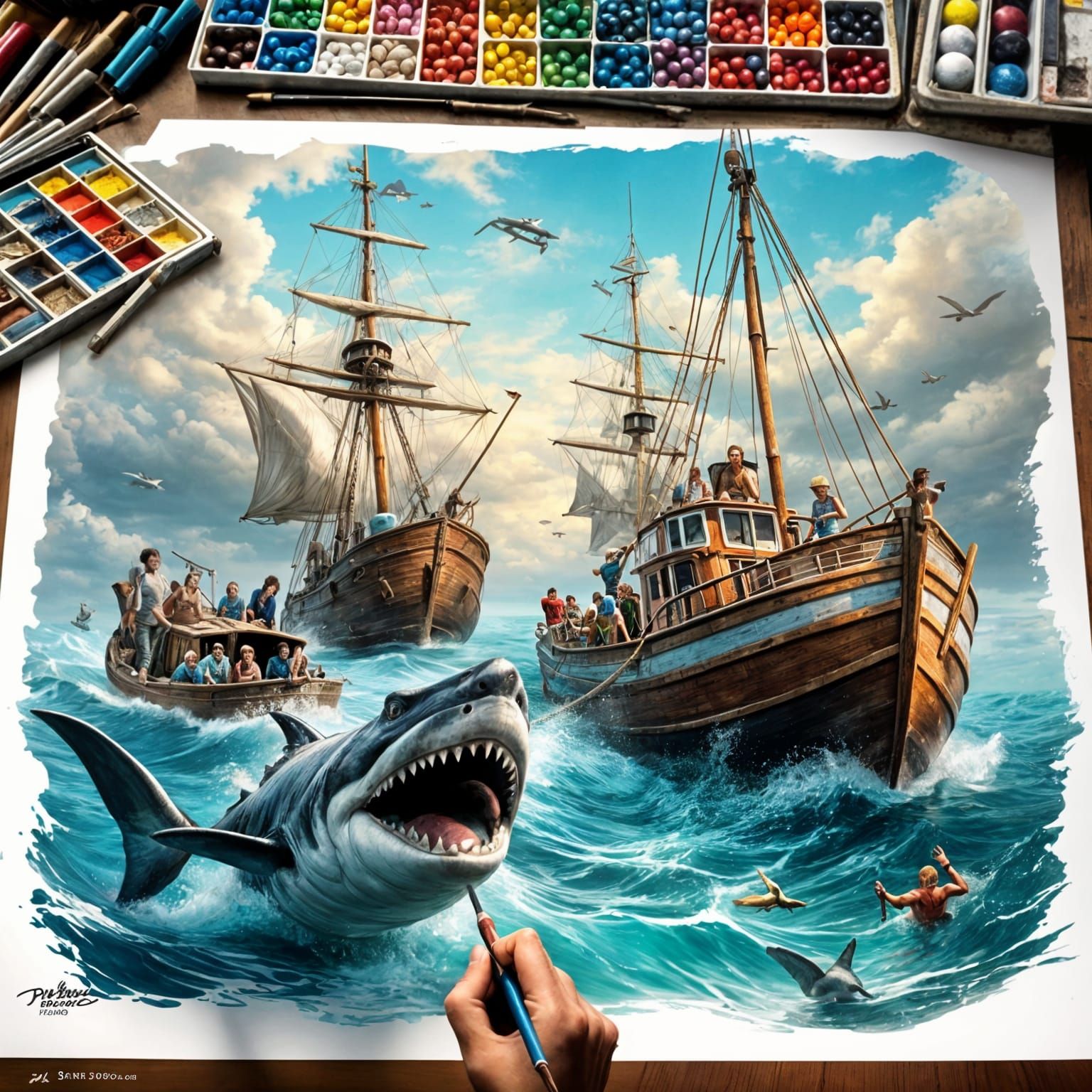 Street Art Mural: We're Gonna Need a Bigger Boat