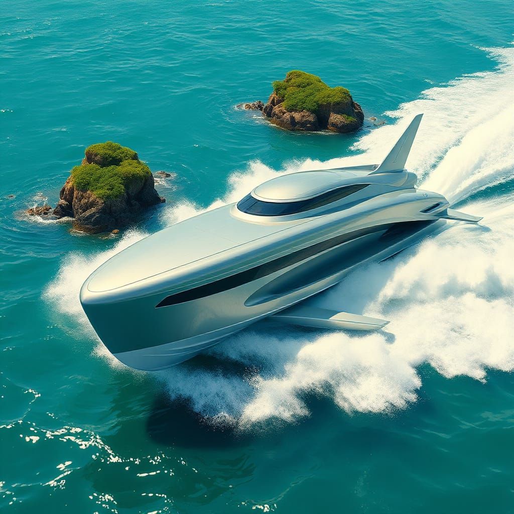 Futuristic Motortorpedo Boat on Hydrofoils: Turbocharged Spe...