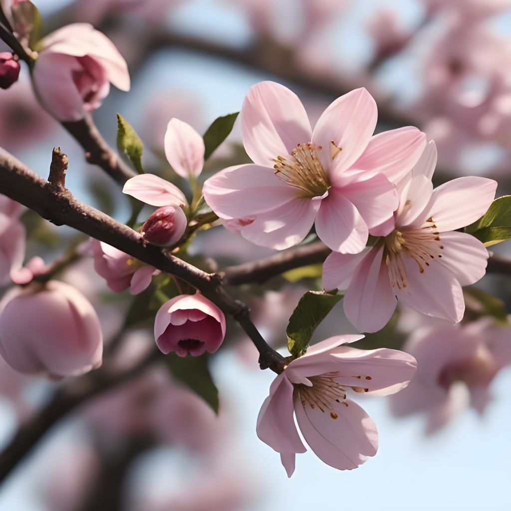 Macro Apple Tree Flowers in Morning Light