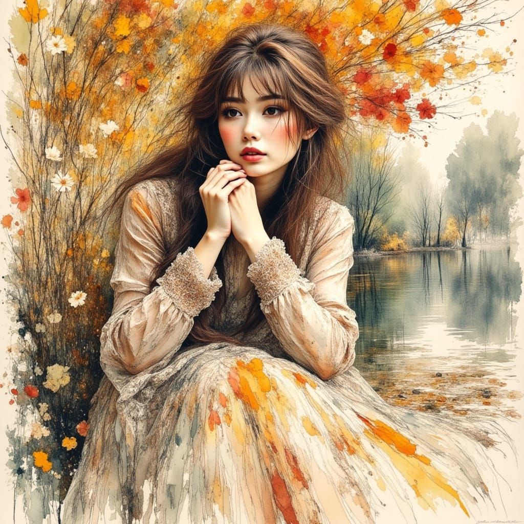 Woman Reclining in Soft Light, Post-Impressionist Style