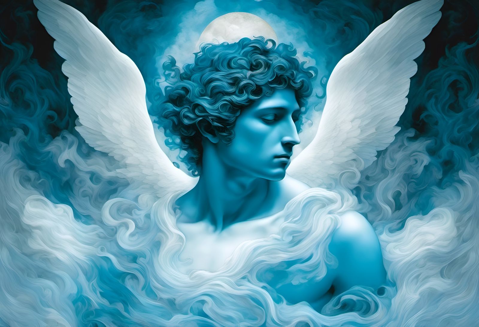 Man angel phography, featuring <lora:MKK214:1.0>, close-up s...