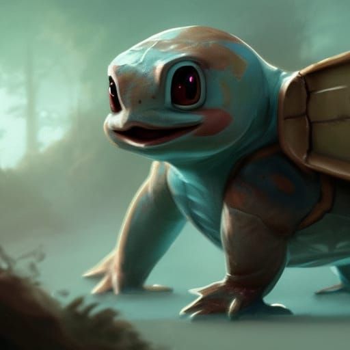 Squirtle in Dark Fantasy Style, 8k Resolution