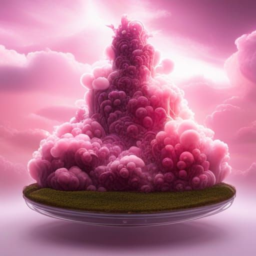 Fantastical Pink Cloud Cake: Matte Painting