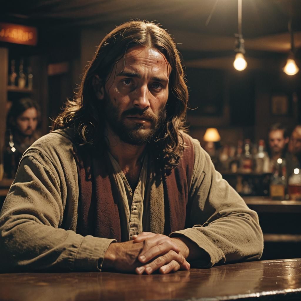 Jesus Christ at Bar in Cinematic Realism