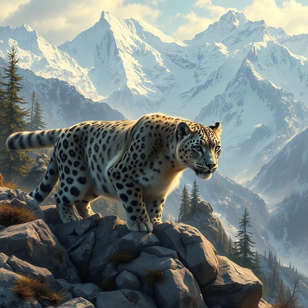 Snow Leopard in the Himalayan Wilderness
