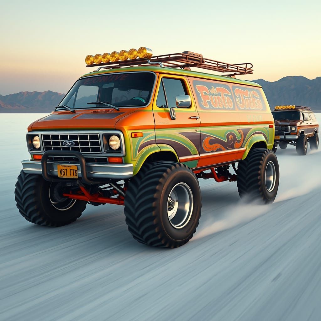 Custom 1970s Vans Race Across Bonneville Salt Flats