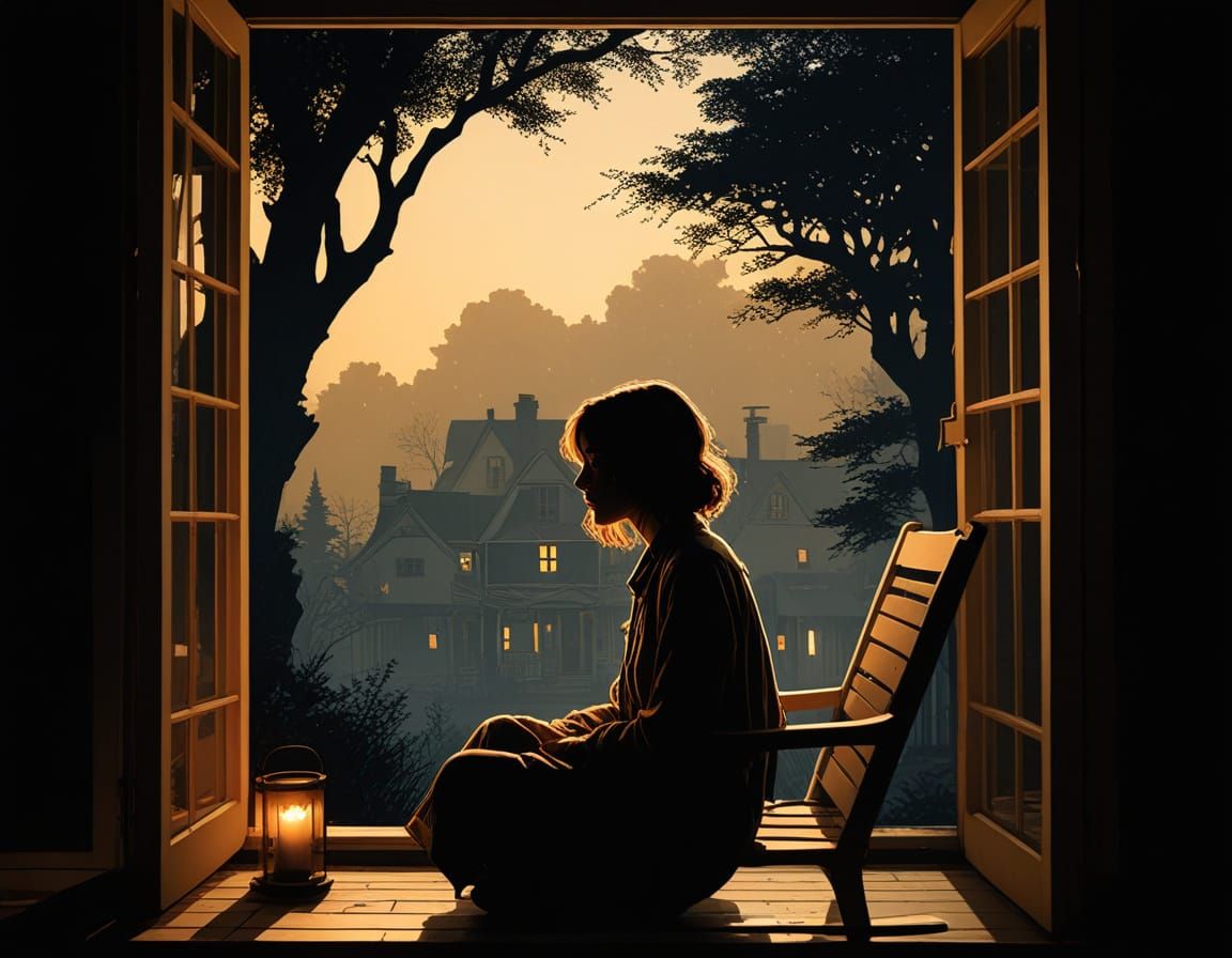 Girl in Rain: Nostalgic Film Still