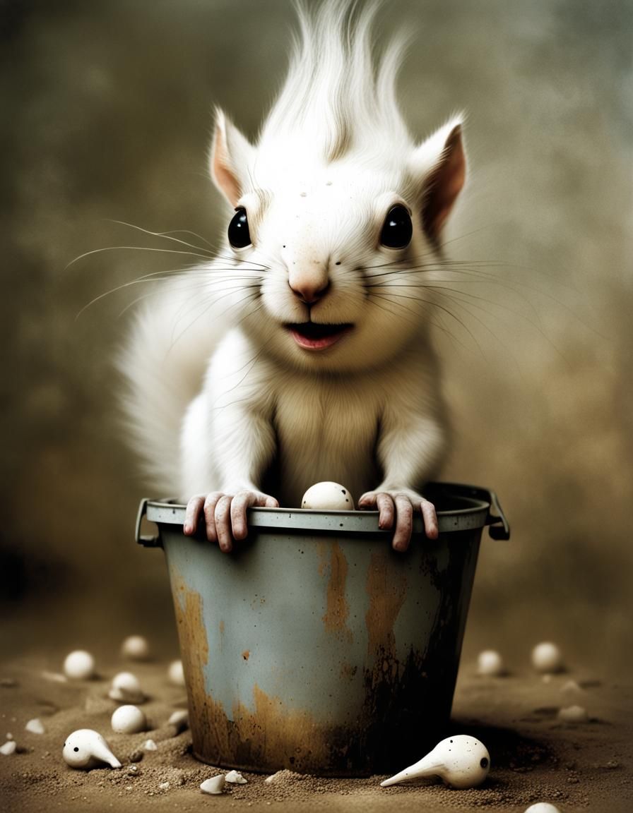 Cyborg Creature in Volcanic Jungle: Digital Art