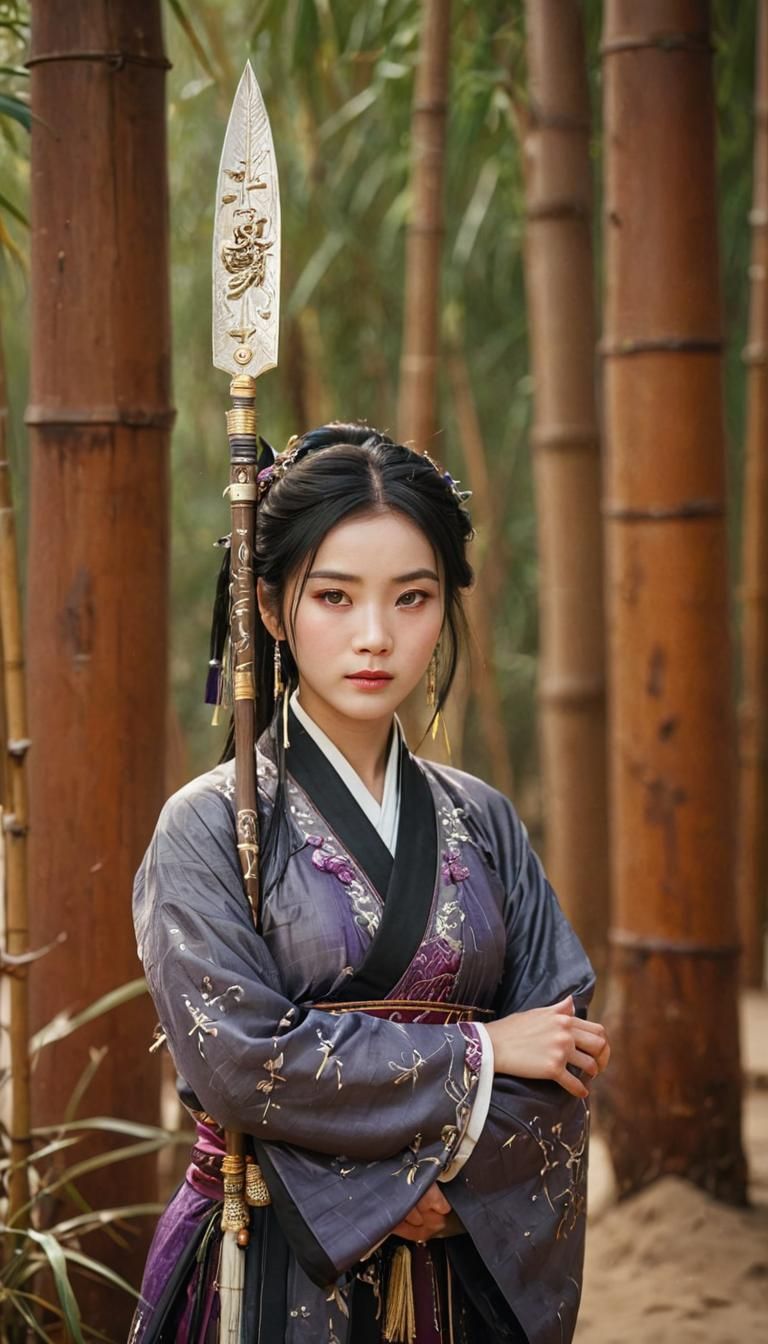 Ancient Chinese concept art. Medium shot. Chinese female cul...