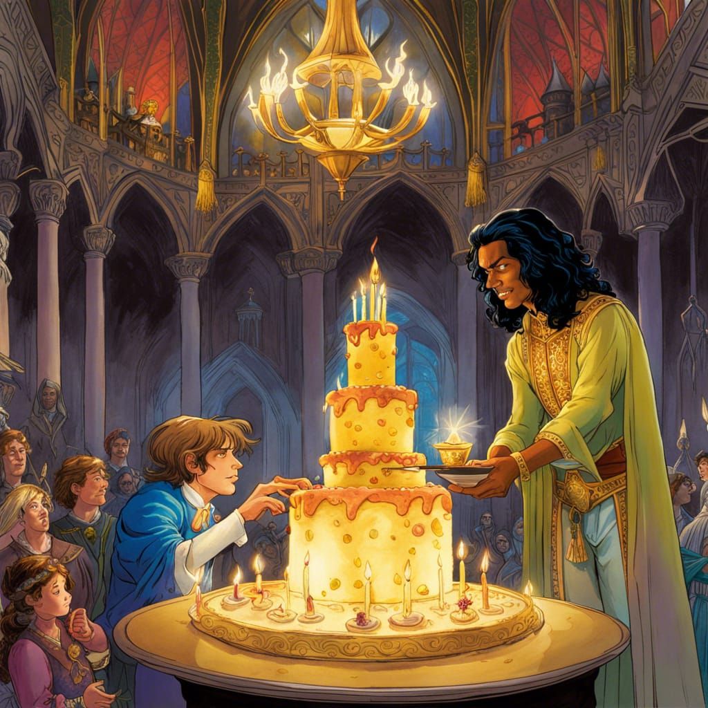 Prince Receives Magic Birthday Cake in Great Hall