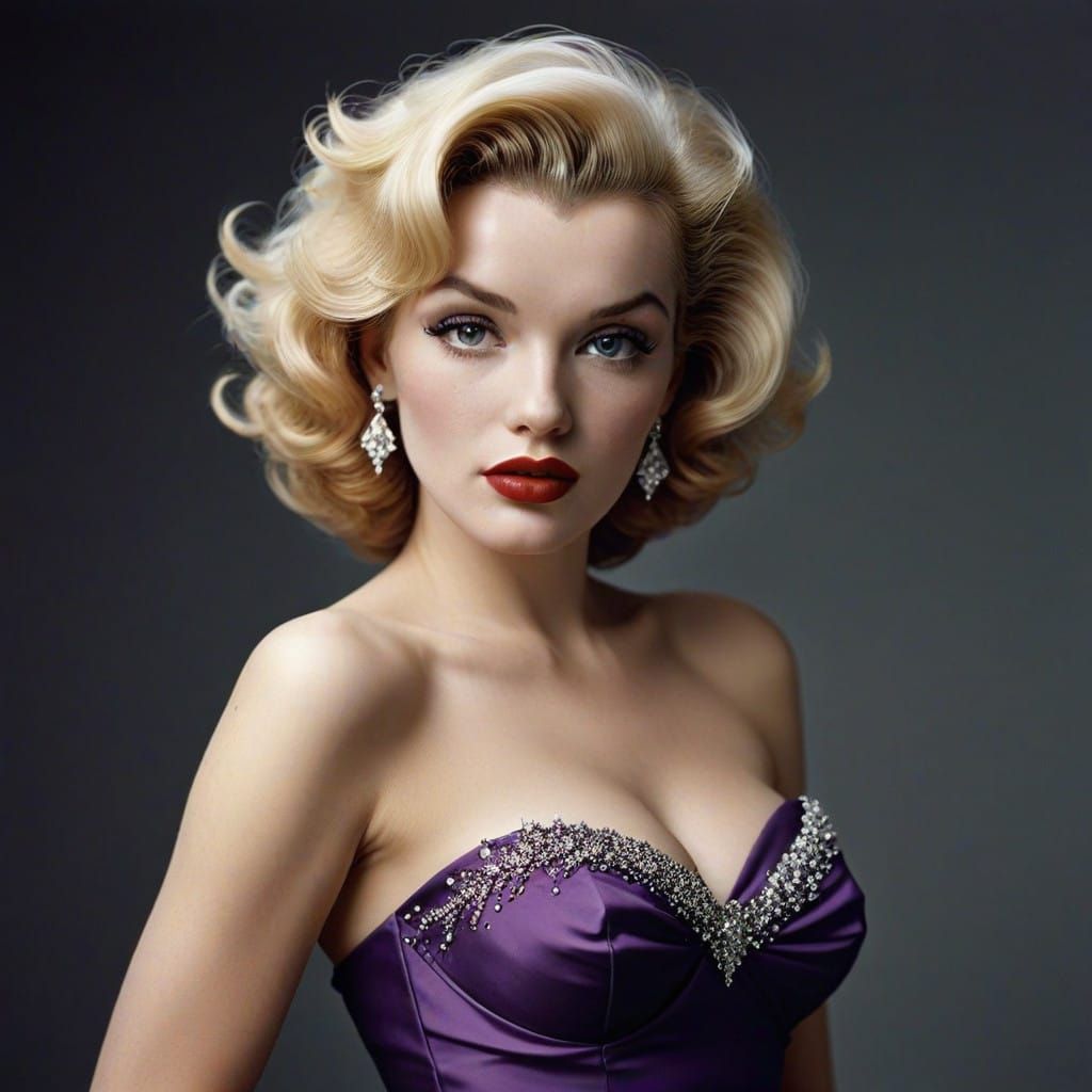Elegant Old Hollywood Siren in 1950s Glamour Style
