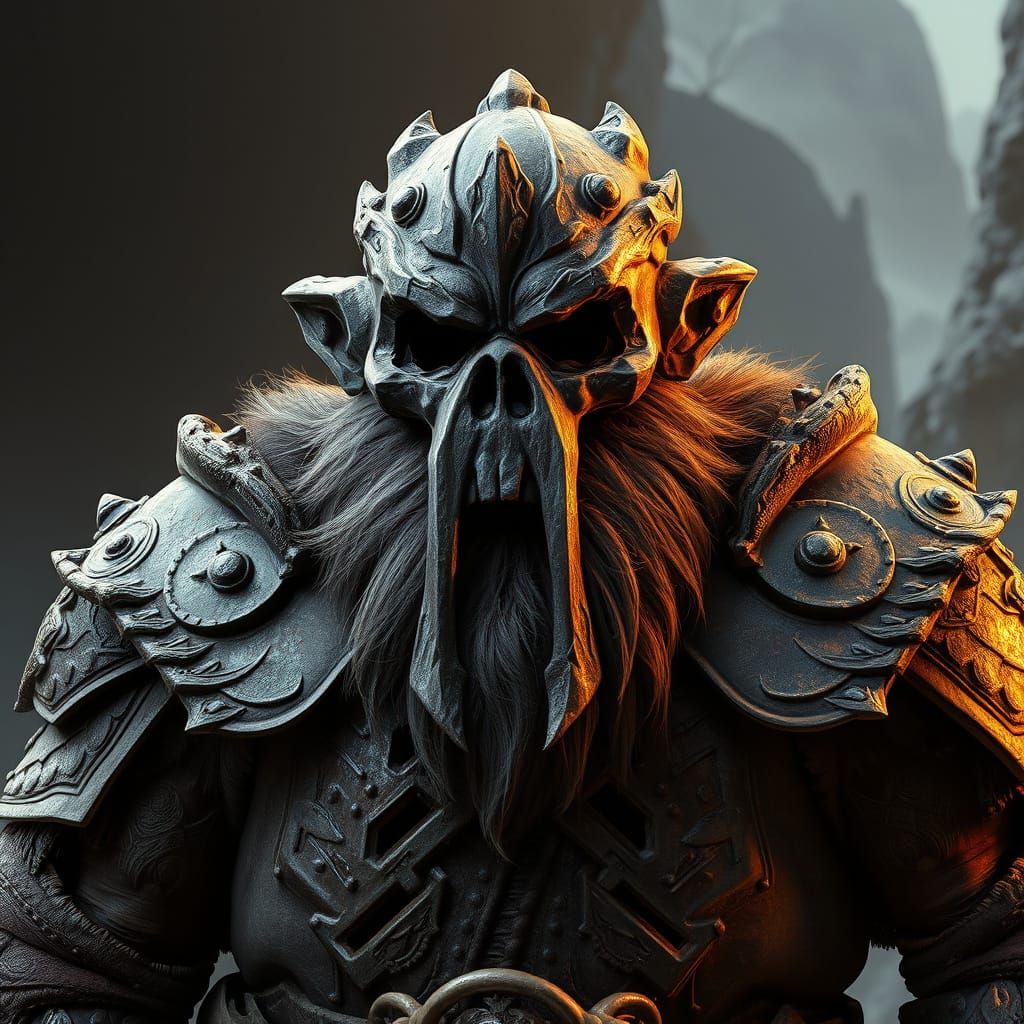 Imposing Dwarf Wears Twisted Stone Mask