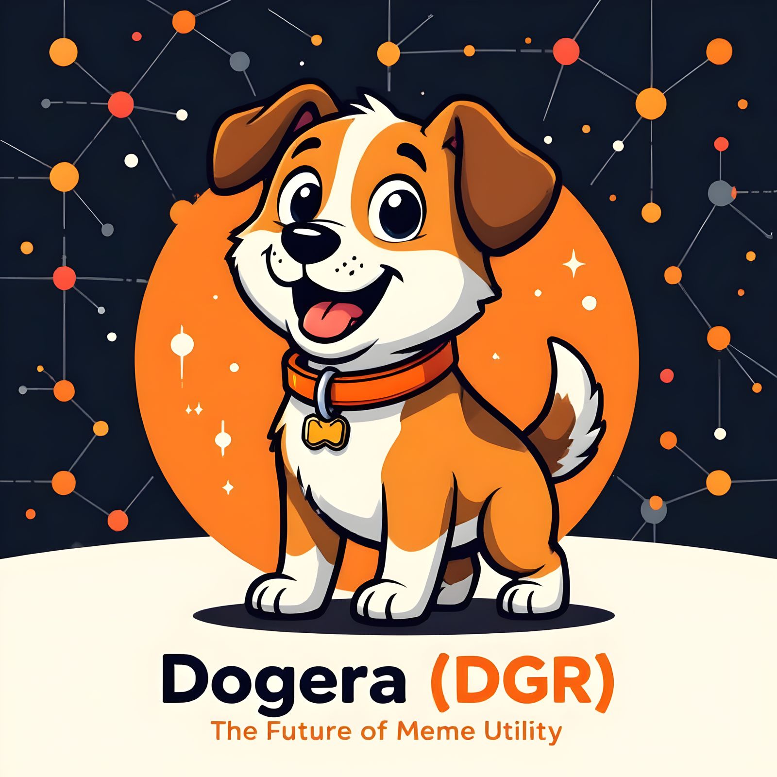 Friendly Dog Mascot Logo for Dogera Cryptocurrency