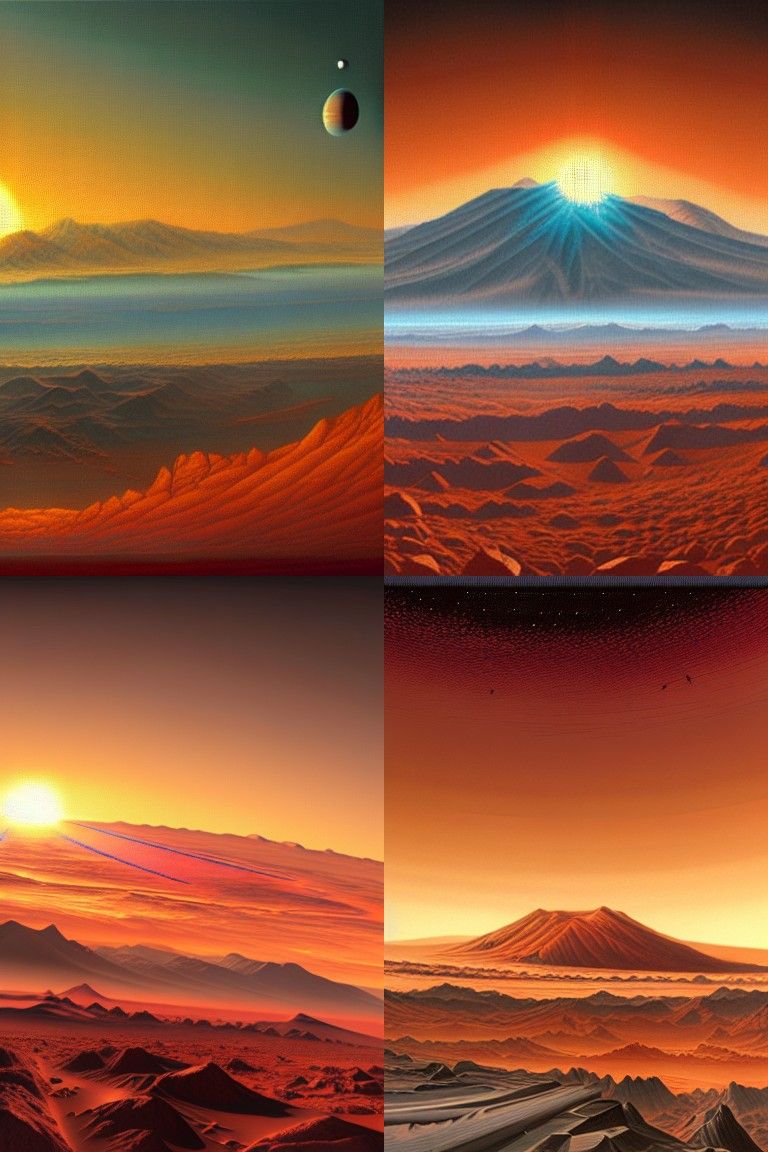 A sunrise over mount Olympus on Mars as seen by Mars NASA pr...