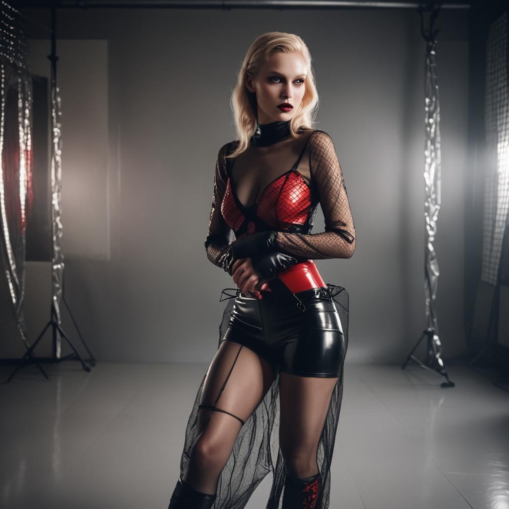 High Fashion Portrait in Ballet Studio