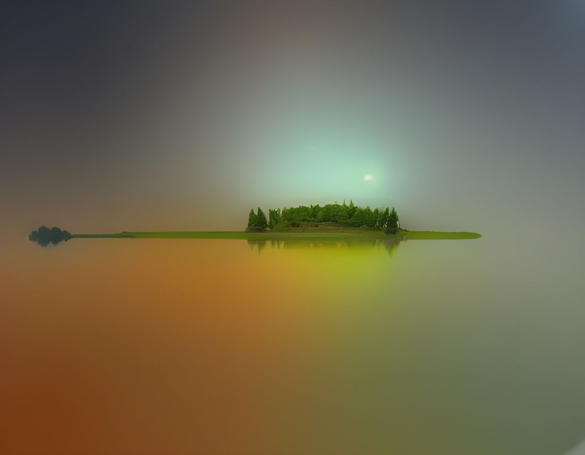 Floating Island in Fractal Mosaic Style