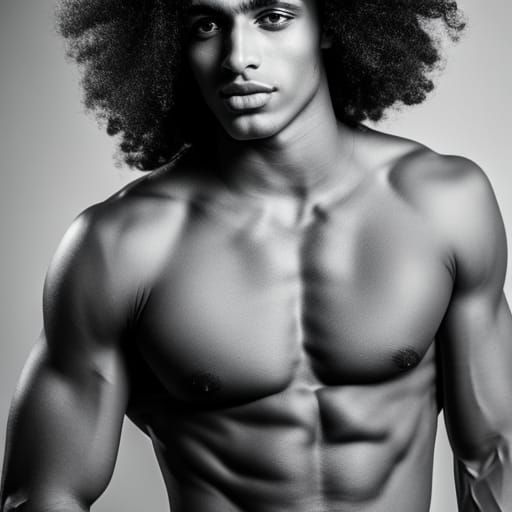 Handsome Muscular Man Portrait with Ambient Lighting