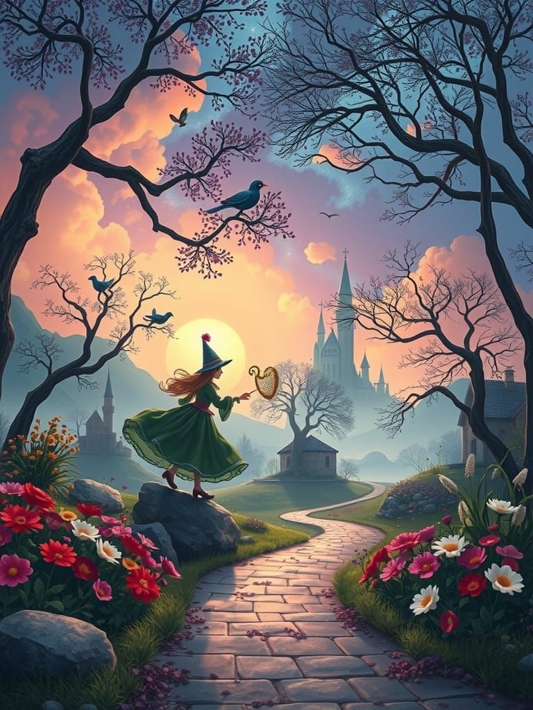 A Whimsical Welcome to Wonderland in Dreamlike Style
