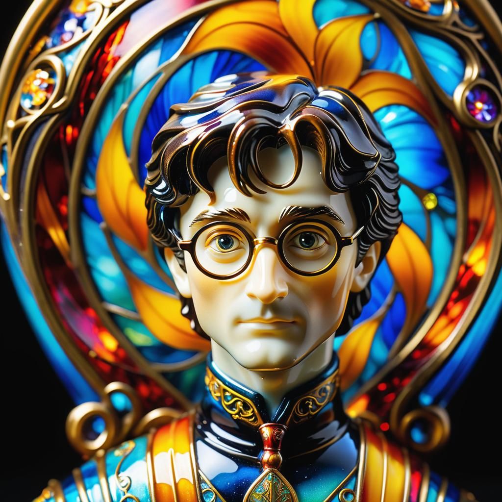 Art Nouveau Enamel Harry Potter Figurine