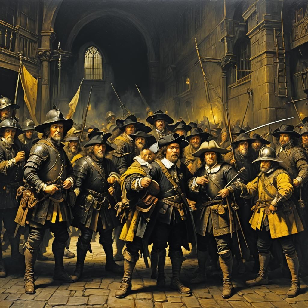 Rembrandt's Night Watch: Renaissance Oil Painting