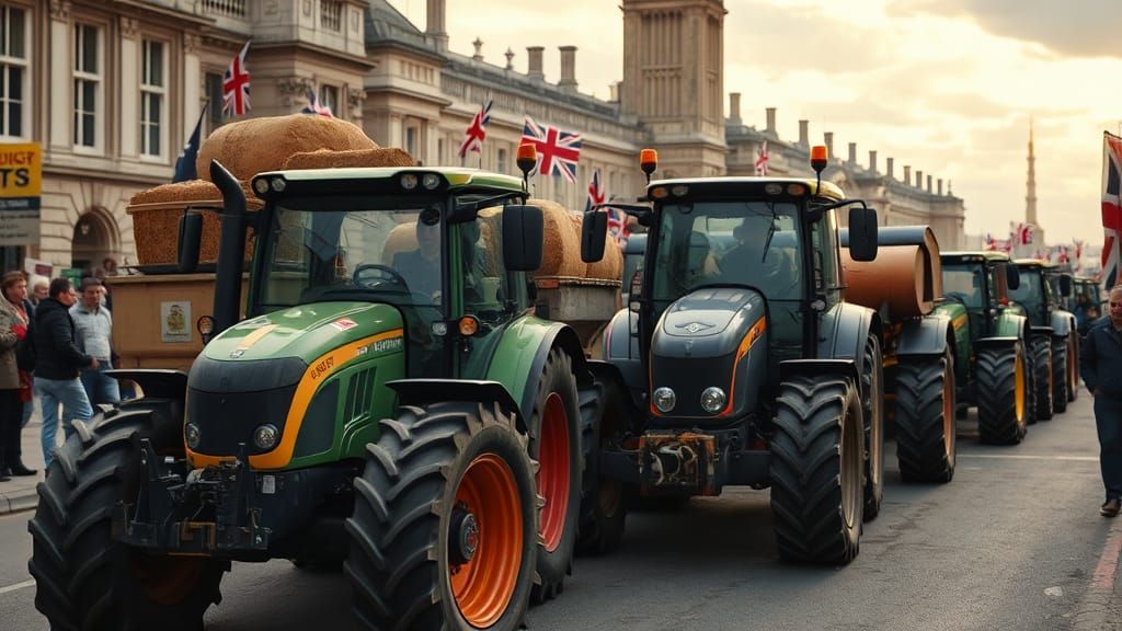 Farmers In Tractors Protest