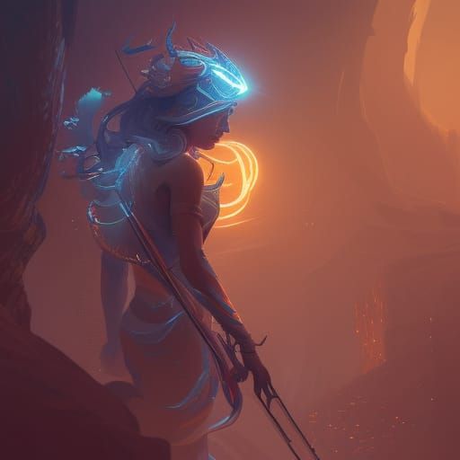 Artemis Concept Art in Art Nouveau Style