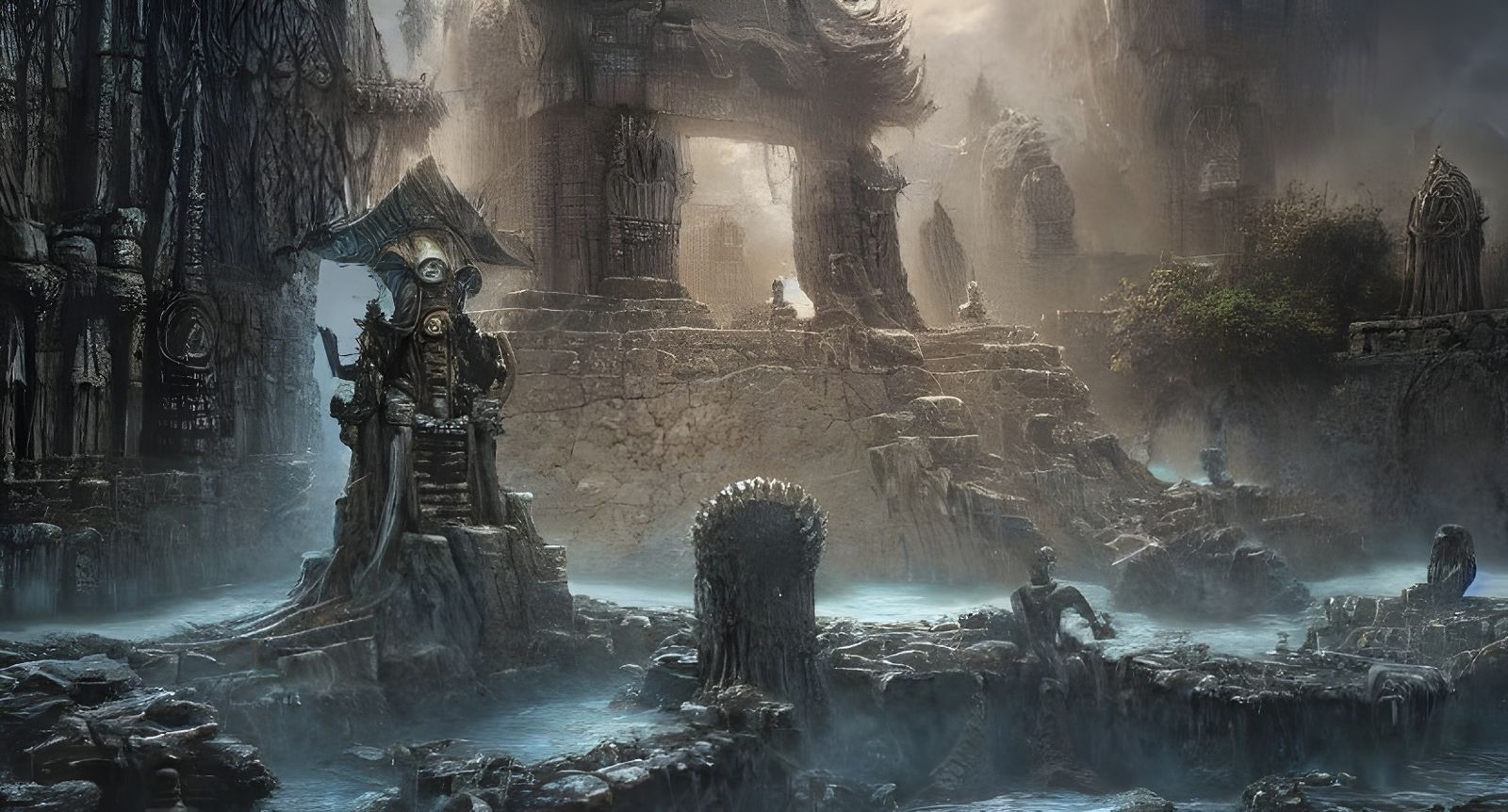 Temple on Water: Epic Digital Art