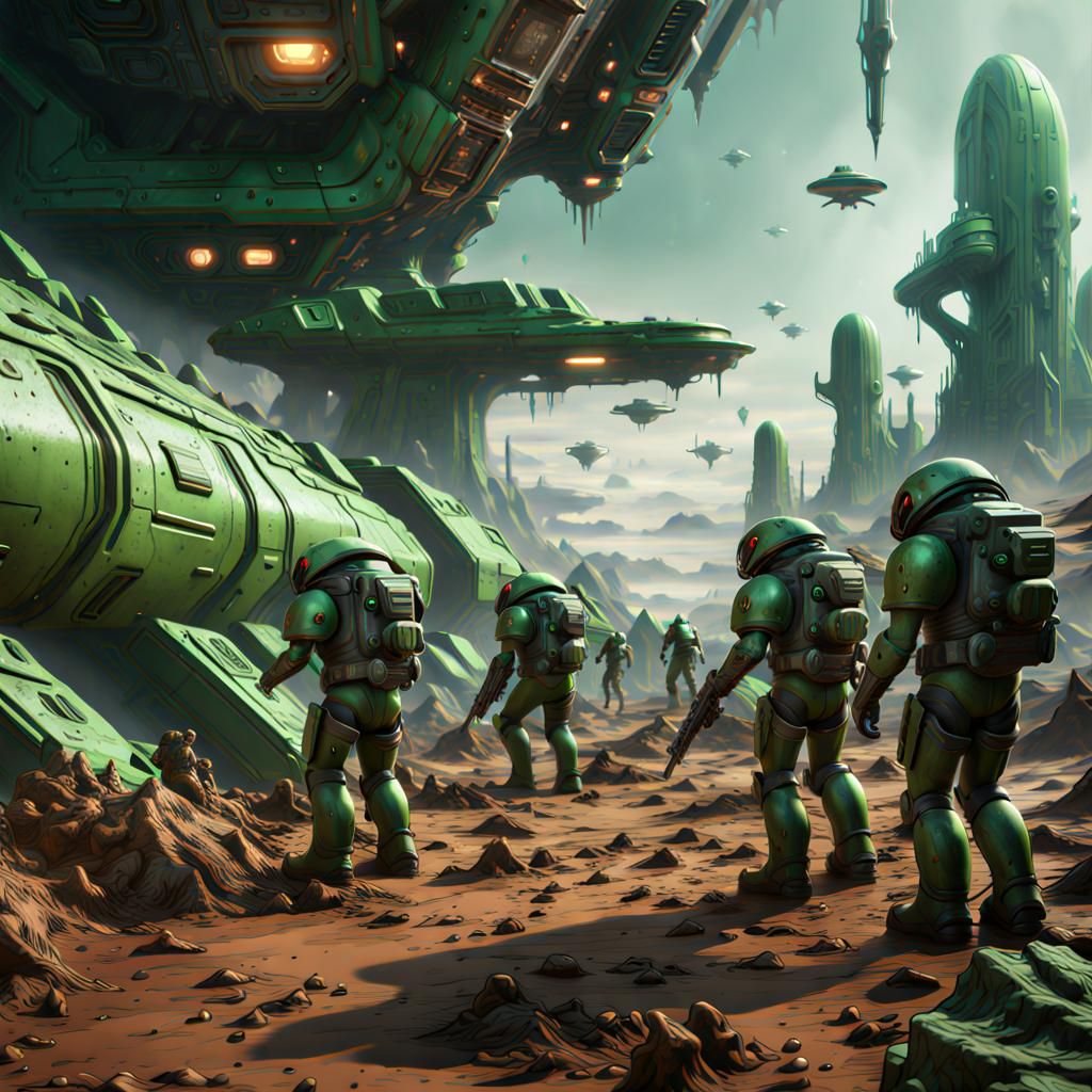 Space Marines entering the compound