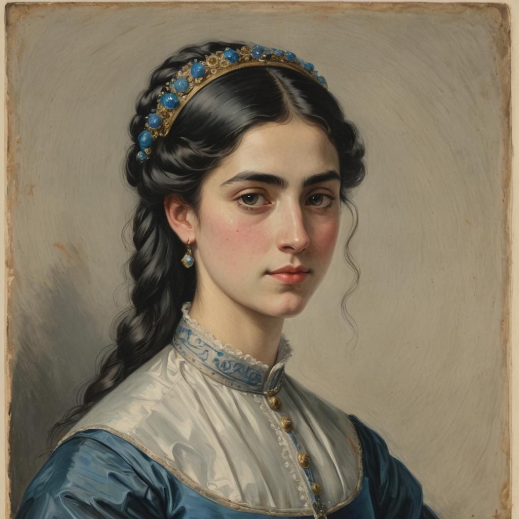 Portrait of Rosina Ferrara with Blue Highlights