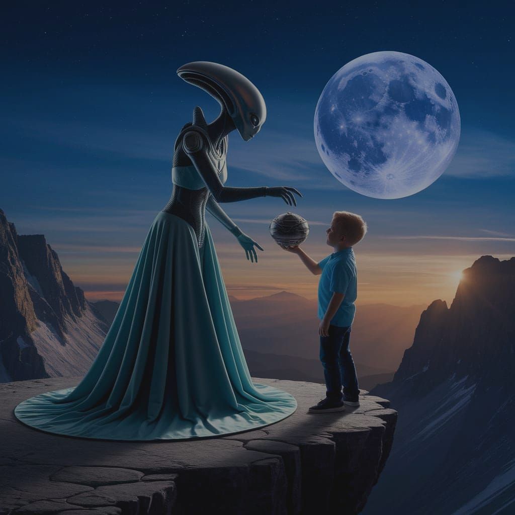 Extraterrestrial Gift Under Full Moon