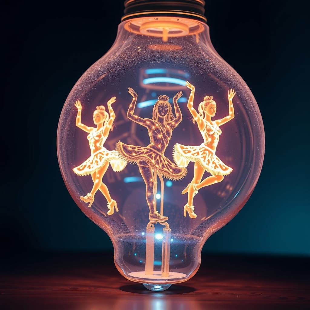 Dancers of Light Inside an Electric Bulb