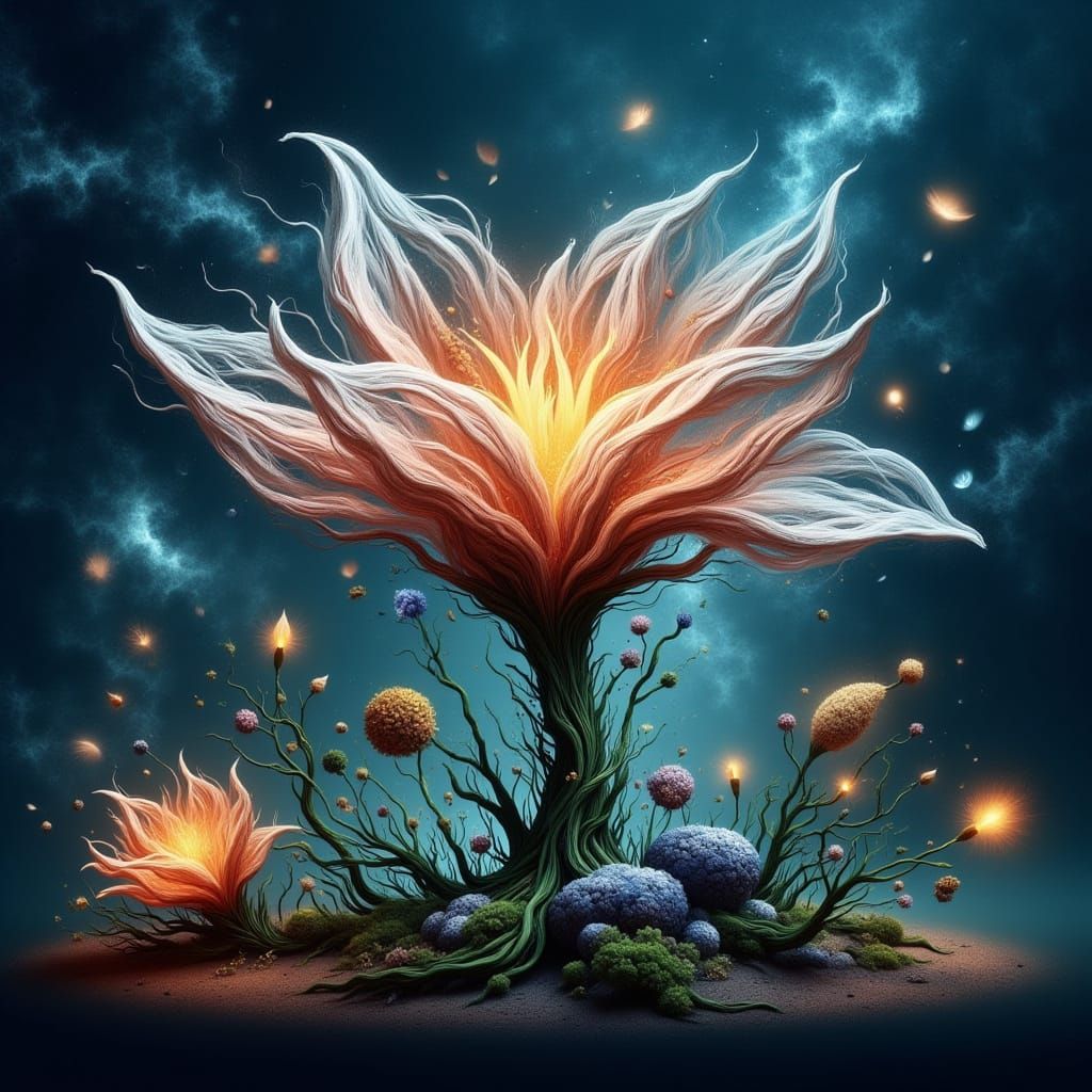 Ethereal Spring Bloom in Dreamlike Illumination