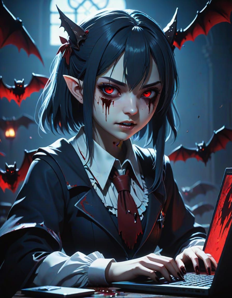 Mysterious Vampire Schoolgirl Unveiled in Dark Fantasy Anime...