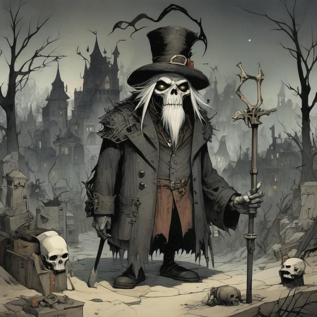 Grimdark Illustration in Gris Grimly Style