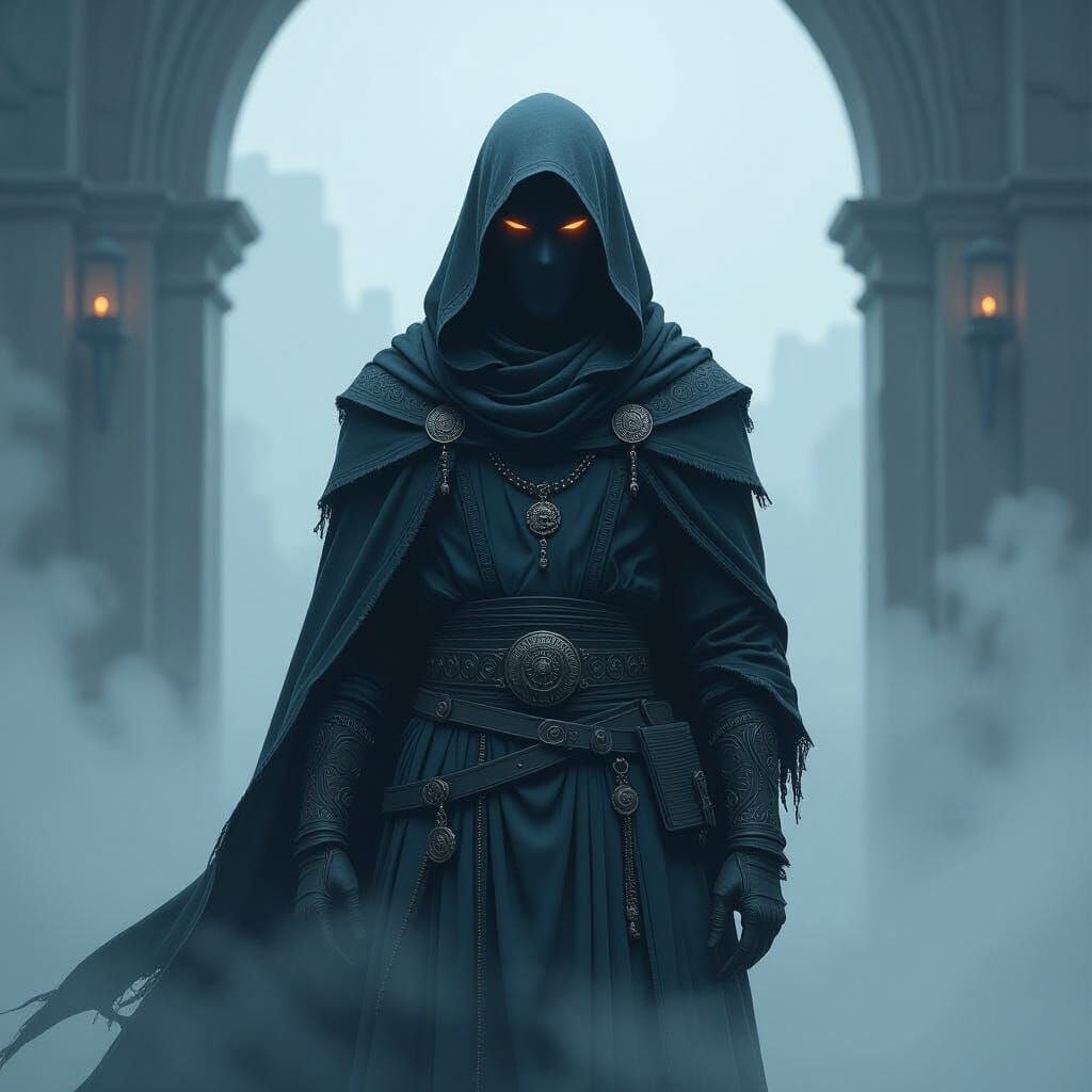 Mystical Figure in Moody Surreal Style