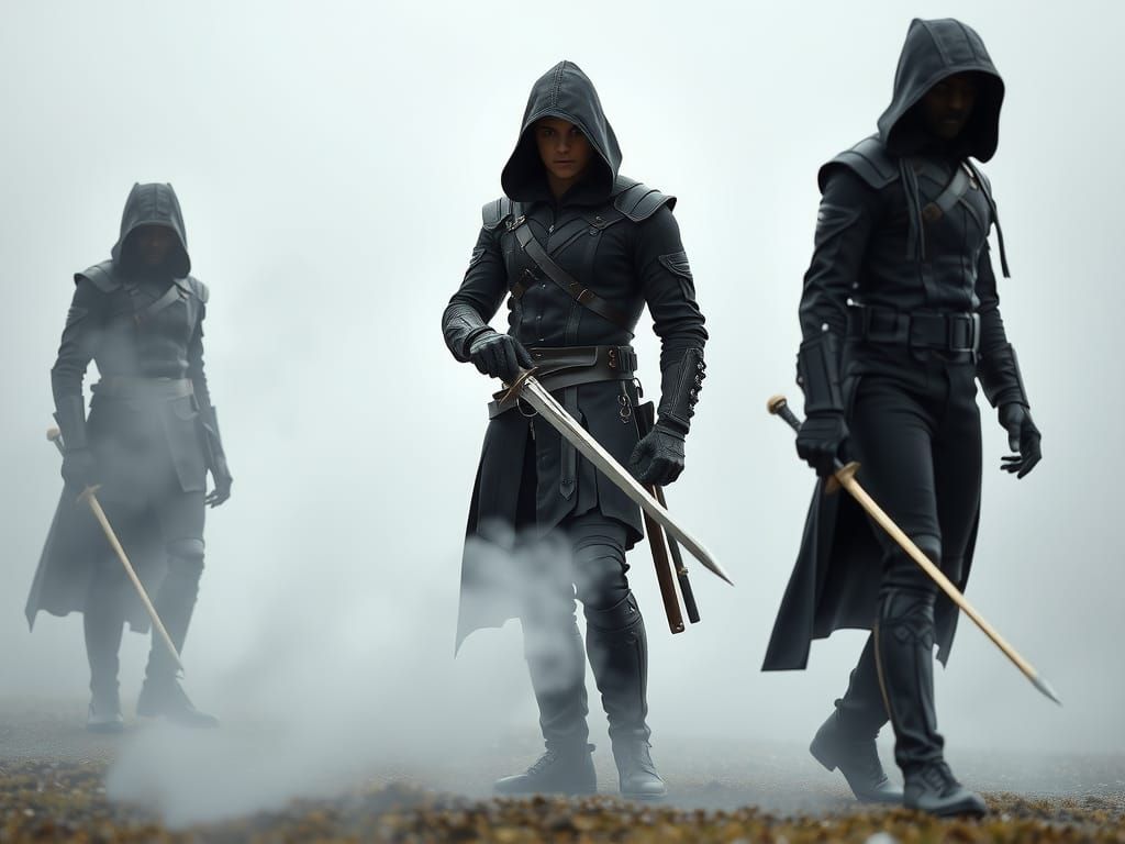 Warrior in Mist: A Cinematic Battle Scene