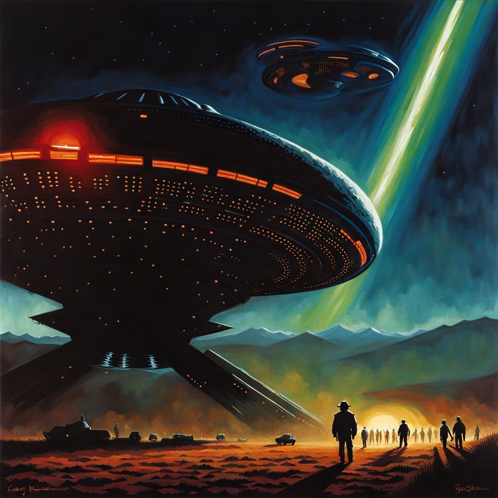 Sinister Close Encounter in Rutkowski Style