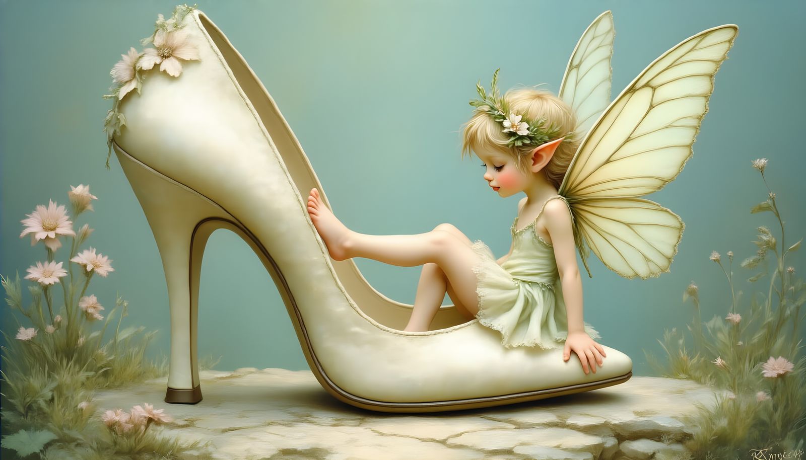 Barefoot Fairy and Giant Shoe