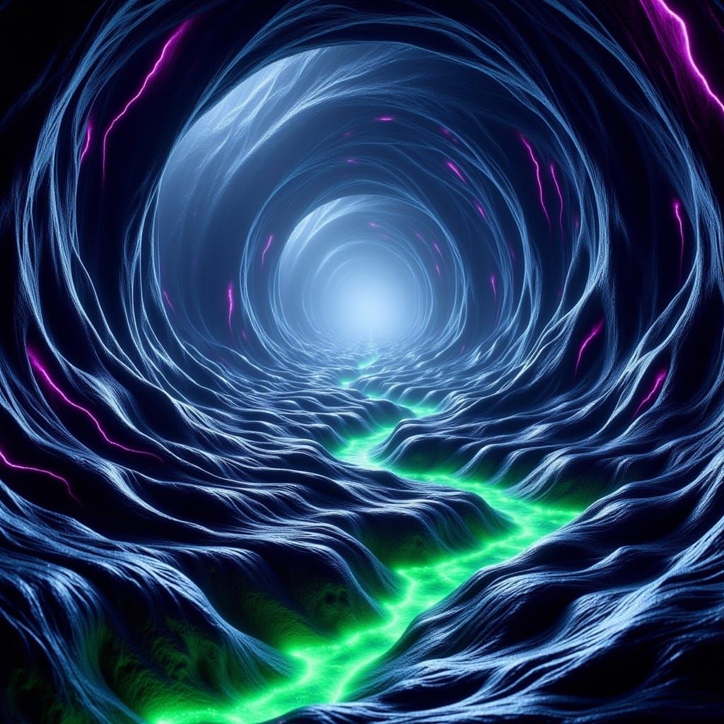 Surreal Extraterrestrial Landscape with Honeycomb Terrain