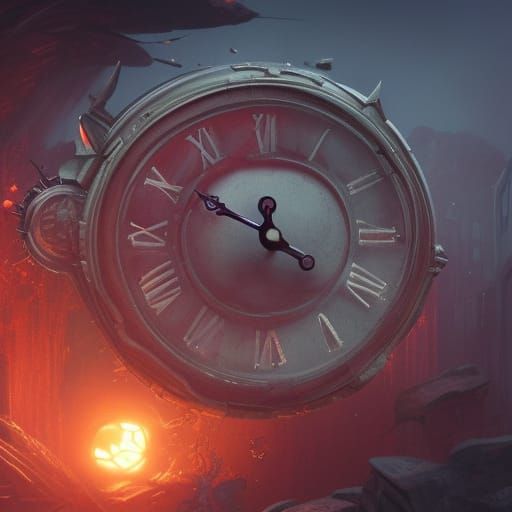 Surreal Melting Clock: Fantastical Digital Art