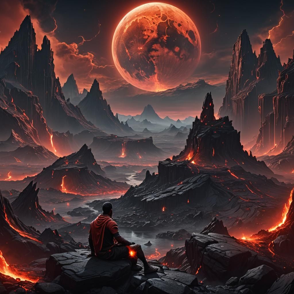 Obsidian Man Contemplates End of World