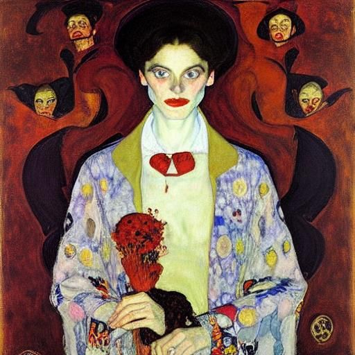 Vampire Portrait Inspired by Klimt and Schiele