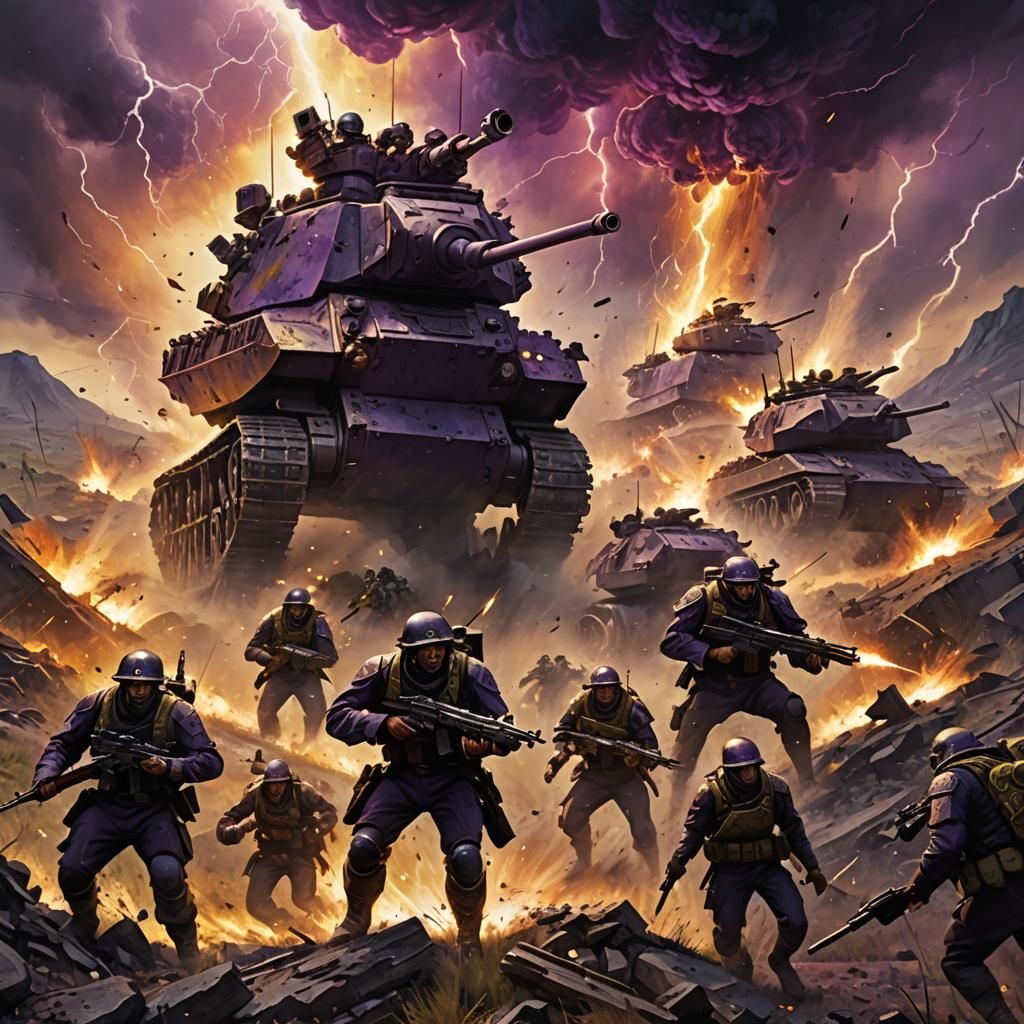 War-Torn Battlefield in Dark Fantasy Oil Painting Style