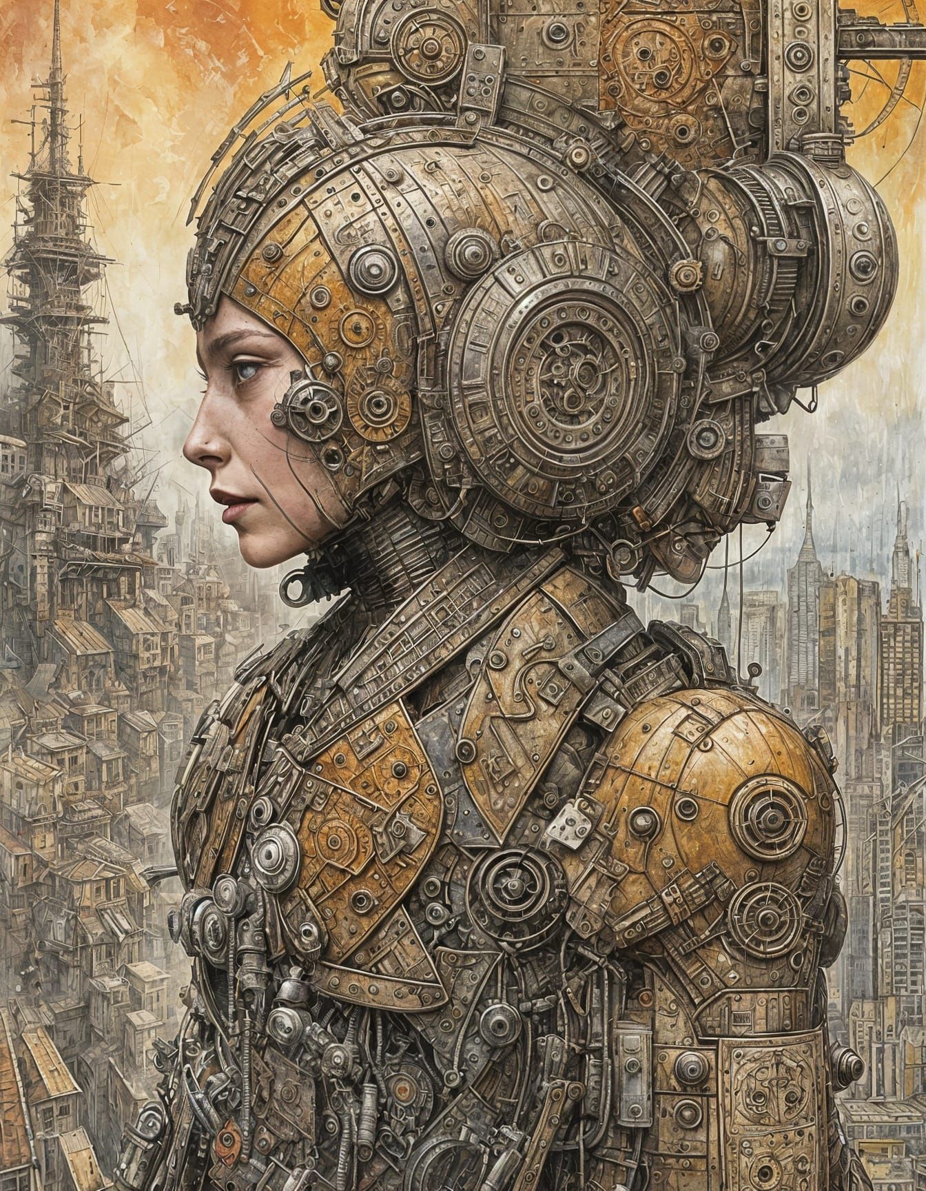 Sentient Automata in Abstract Fractal Art Style