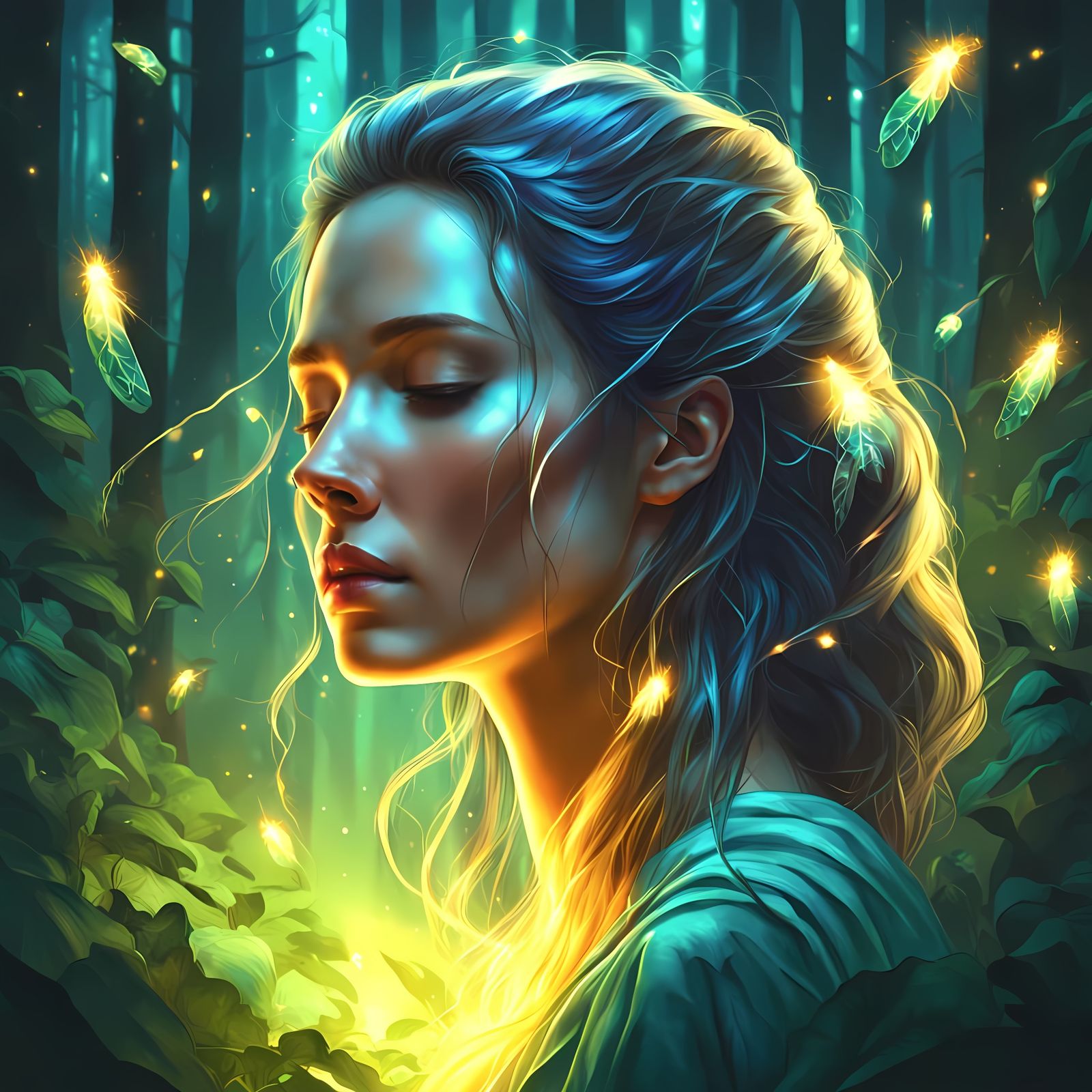 Mystical Forest Meditation in a Surreal Style