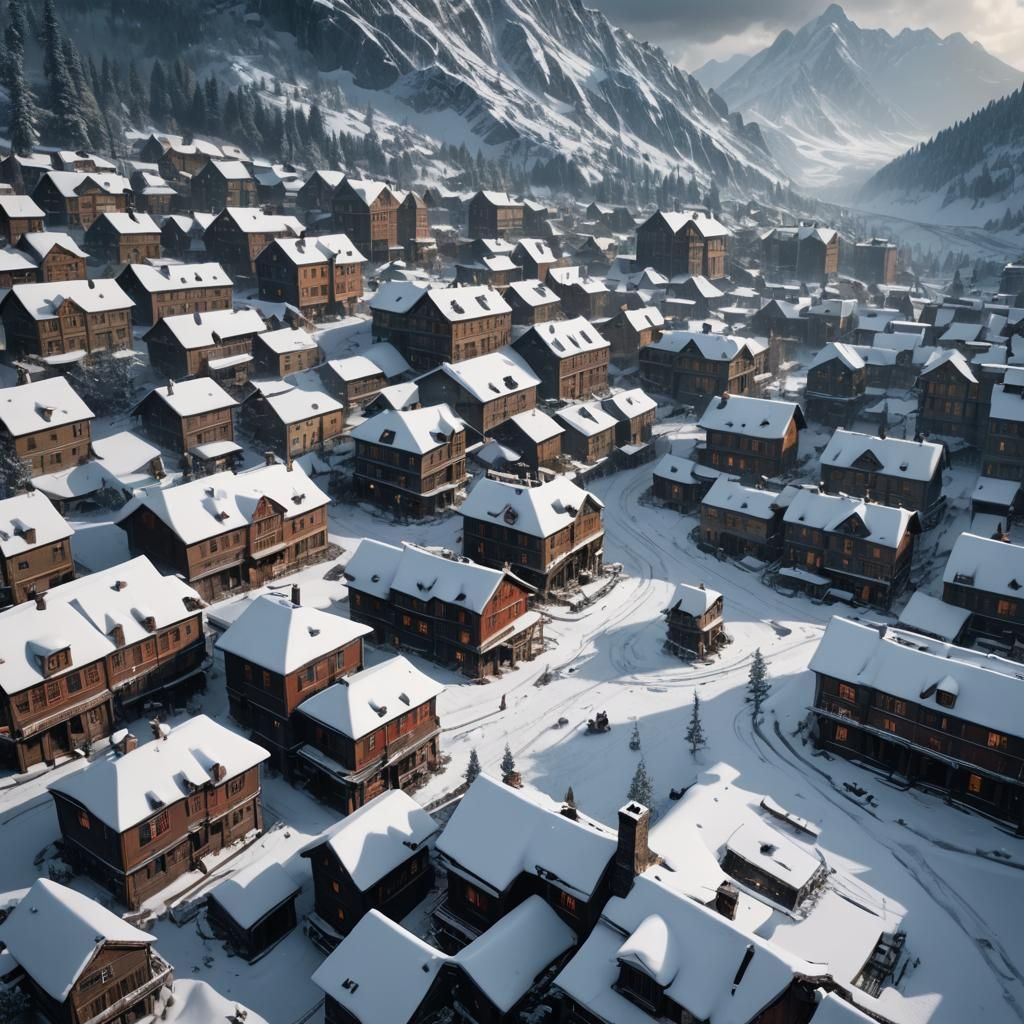 Dramatic Snow Scene: Digital Matte Painting